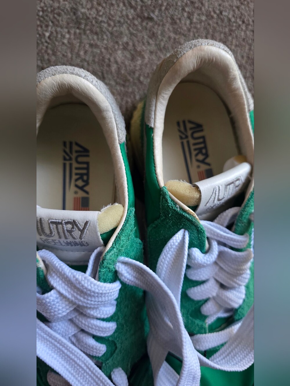 NEW AUTRY women's reelwind low sneakers in green nylon and suede size 38 - Picture 8 of 8